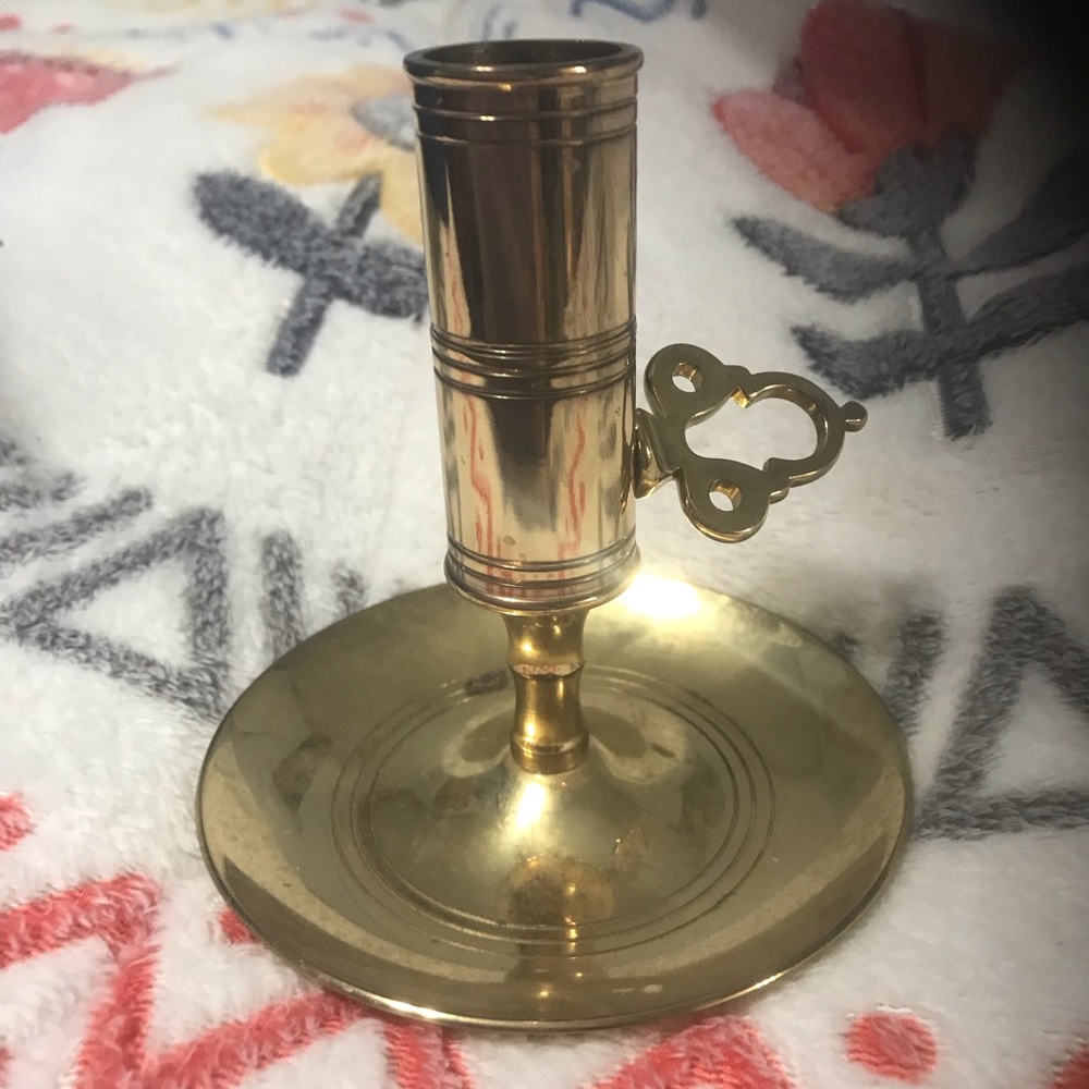 Baldwin Brass Candlestick with Key Emblem